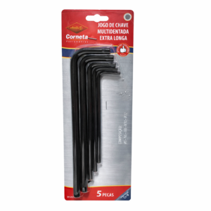 JOGO DE CHAVE MULTIDENTADA  EXTRA LONGA M5-M12 5 PEÇAS CORNETA