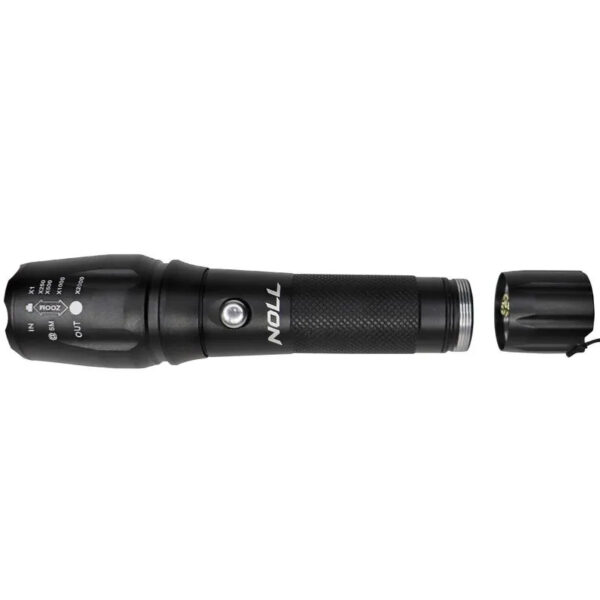 LANTERNA TATICA MILITAR COM ZOOM  Bit: 5 FUNCOES  Fab: NOLL LED
