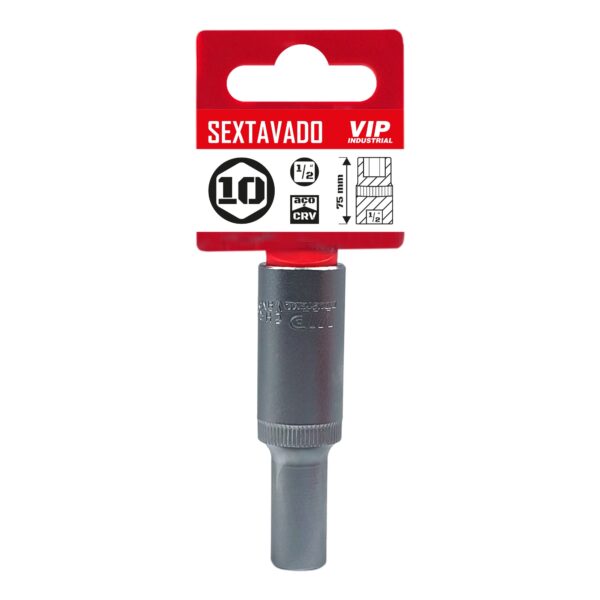 SOQUETE SEXTAVADO MANUAL LONGO 1/2 X 10 X 75 - VIP INDUSTRIAL