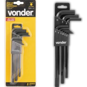 JOGO HEXAGONAIS ALLEN 1,5 A 10MM LONGA VONDER