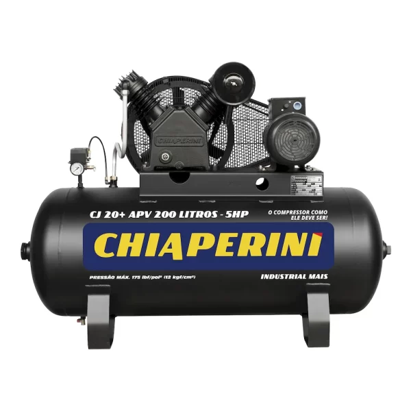 Compressor de ar alta pressão 20 pcm 200 litros, trifásico  CJ 20+ APV 200L  CHIAPERINI