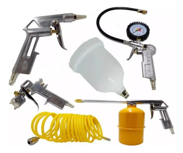 Kit de Jogo Pneumático para Pintura com 5 Peças para Compressor de Ar  TEKNA