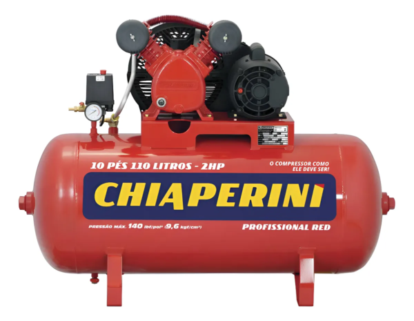 Compressor de Ar 10PCM Monofásico 110 Litros Bivolt 10/110RED  CHIAPERINI