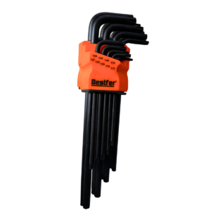 JOGO CHAVE TORX PRETA LONGA 9PCS COM GUIA BESTFER