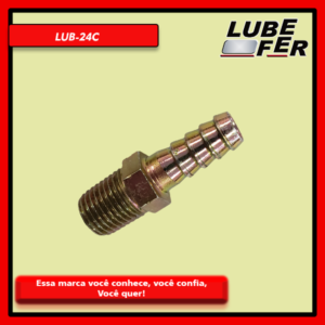 ESPIGÃO FIXO MACHO ROSCA 1/4 X3/8  AÇO LUB-24C LUBEFER