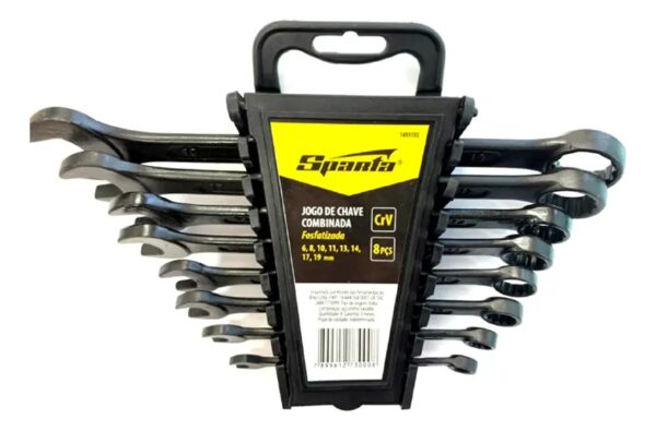 JOGO DE CHAVE COMBINADA, CROMO VANADIO, FOSFATIZADAS, 6-19MM, 8PCS // SPARTA