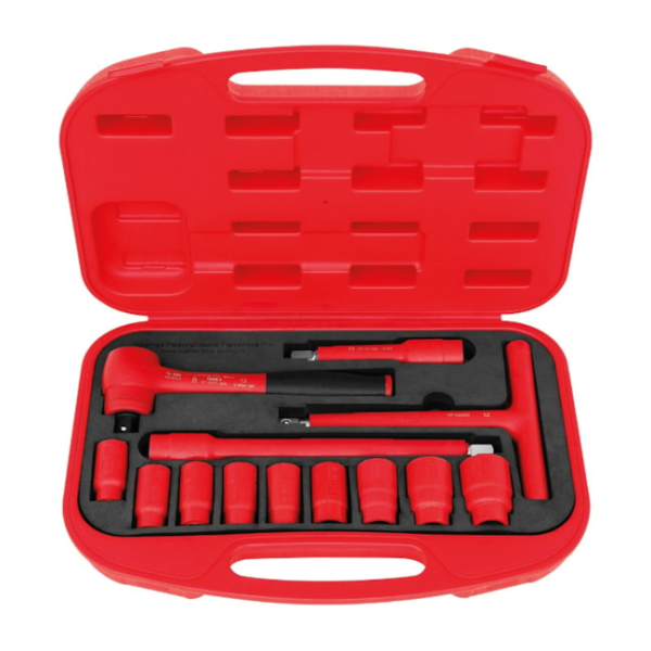 JOGO DE SOQUETES E ACESSÓRIOS ISOLADOS 1000V DE 1/2" COM 13 PEÇAS 44335213 TRAMONTINA PRO