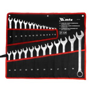 JOGO DE CHAVE COMBINADA, CROMO VANADIO, CROMO FOSCO, 6-32MM, 25PCS // MTX