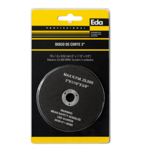 DISCO DE CORTE 3" X 1/16" X 3/8 PARA CORTADOR 8XL C/ 5 PCS EDA