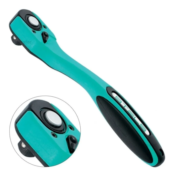 CHAVE CATRACA, REVERSIVEL, PARA SOQUETE, 72 DENTES, CROMO VANADIO, TEFLONADO, 3/8POL., 1PC // STELS
