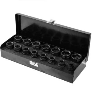 JG SOQUETES UNIV IMPACTO SEXT INT EXT ENCAIXE 1/2'  Bit: 10-24MM  Ref: 15 PCS  Fab: NOLL