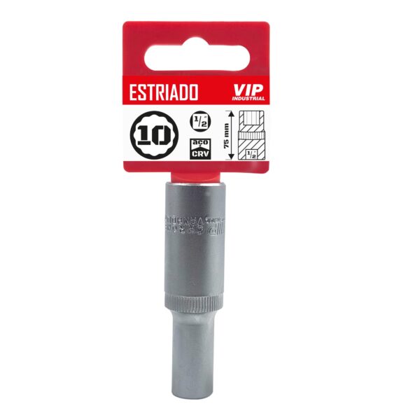 SOQUETE ESTRIADO MANUAL LONGO 1/2 X 10 X 75 -  VIP