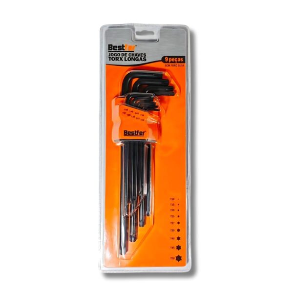 JOGO CHAVE TORX PRETA LONGA (SEM GUIA) 9PCS BESTFER