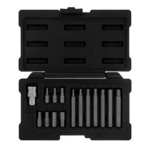 JOGO DE BITS HEX, HASTE SEXTAVADA 10MM, CRV, ENCAIXE 1/2POL., CAIXA PLASTICA, 11PCS // STELS