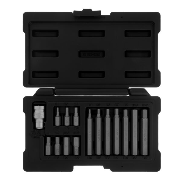 JOGO DE BITS HEX, HASTE SEXTAVADA 10MM, CRV, ENCAIXE 1/2POL., CAIXA PLASTICA, 11PCS // STELS