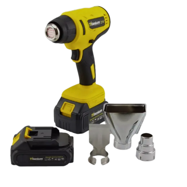 Soprador térmico a bateria 21V com acessórios e 2 Baterias - 07505 110V/220V Titanium
