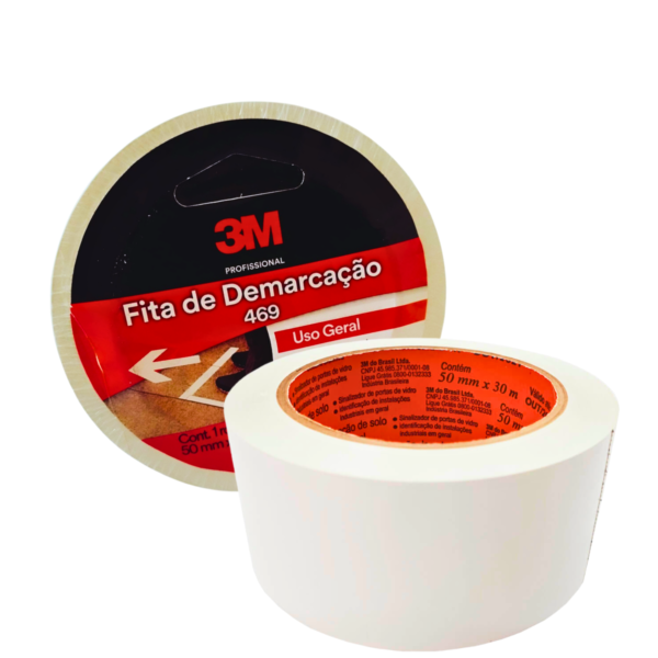 Fita Adesiva para Demarcação Branca 469 50 mm x 30 m HB004210330 - 3M